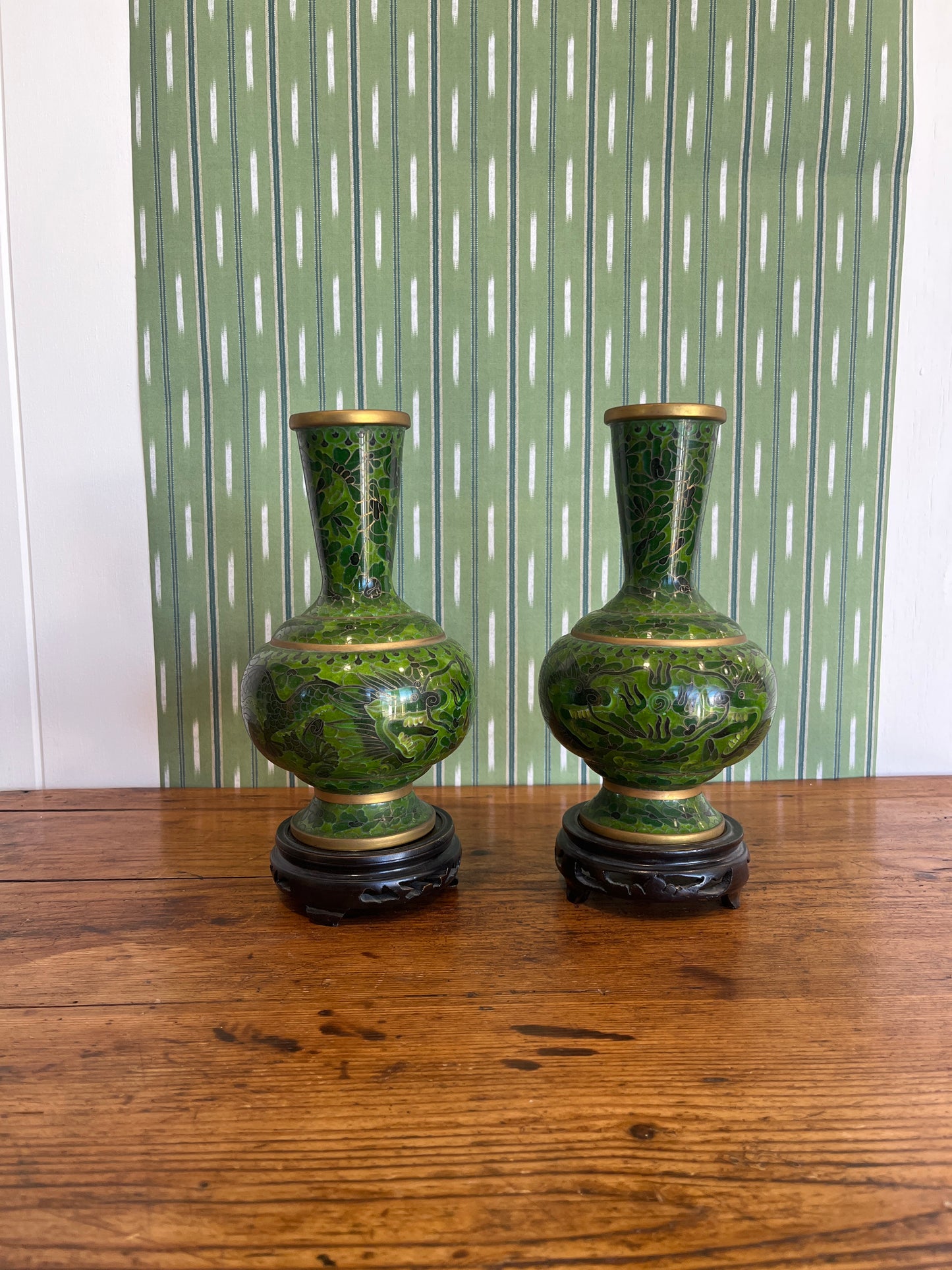 Pair of Oriental Cloisonné vases