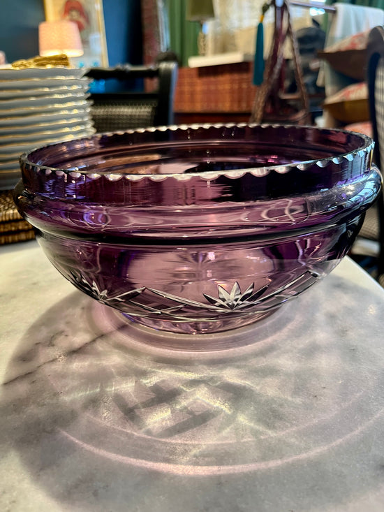 Antique Amethyst Crystal Bowl