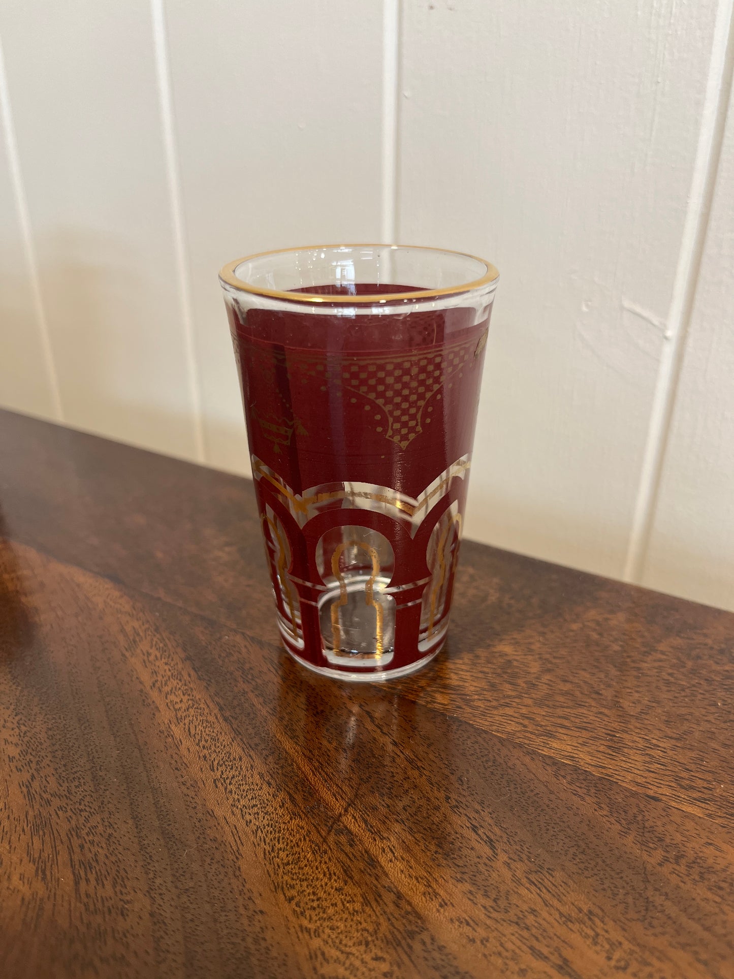 Gorgeous Morrocan Red & Gold Filigree Tea Glasses (set of 6)