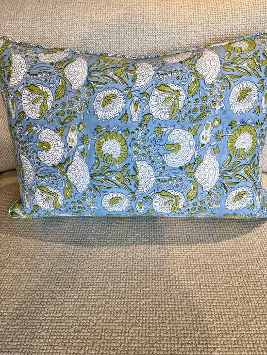 Hand blocked cushion