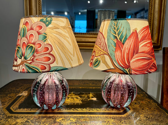 Pair of Murano Lampbases and shades