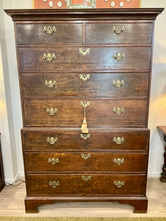 Georgian Oak Chest on Chest