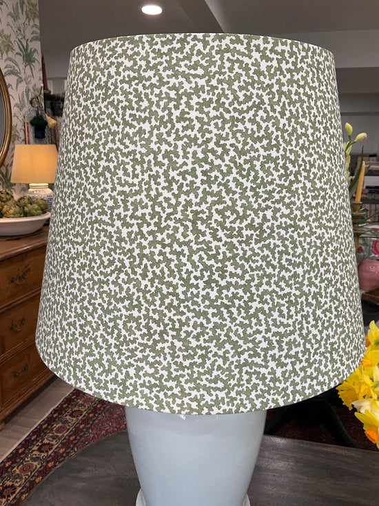 Coral patterned Green Lampshade