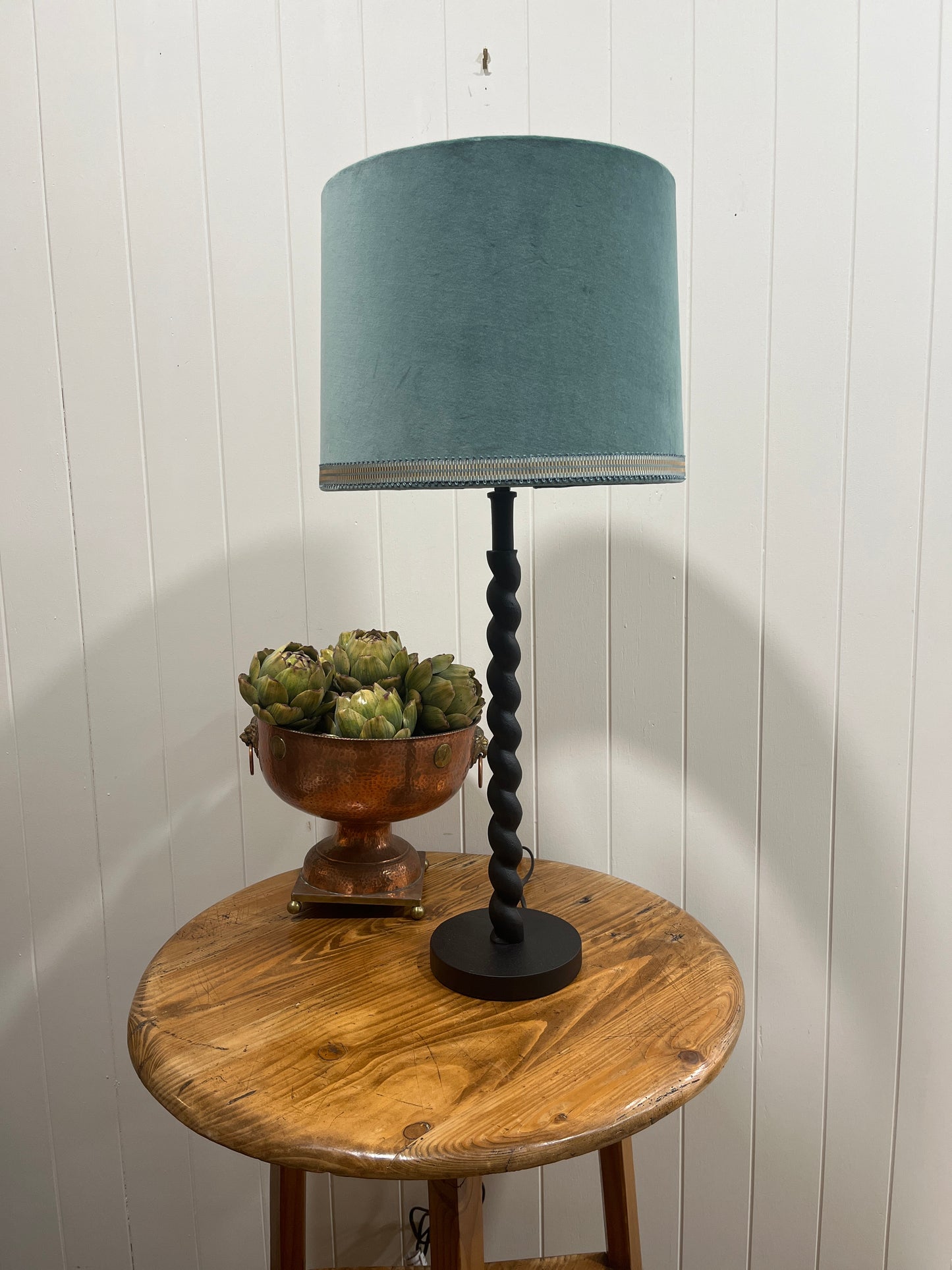 Black Barley Twist table Lamp
