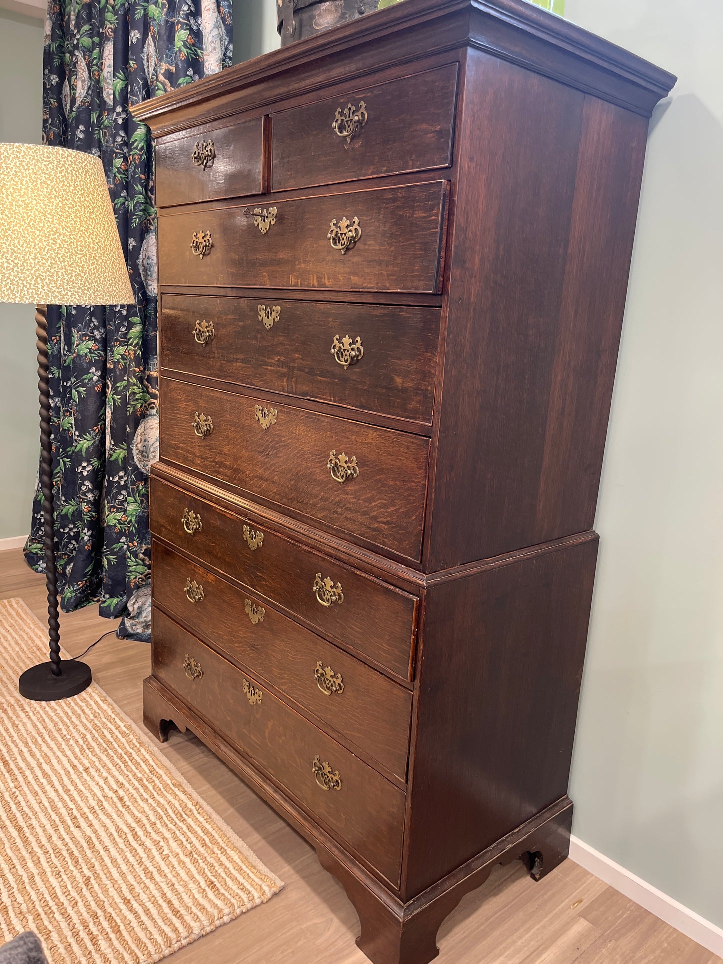 Georgian Oak Chest on Chest