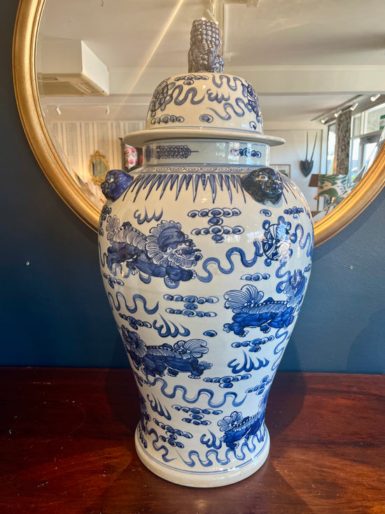 Blue & White Temple Jar