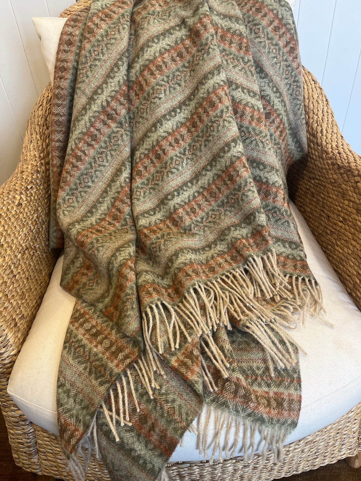Ayr Olive NZ Wool Throw