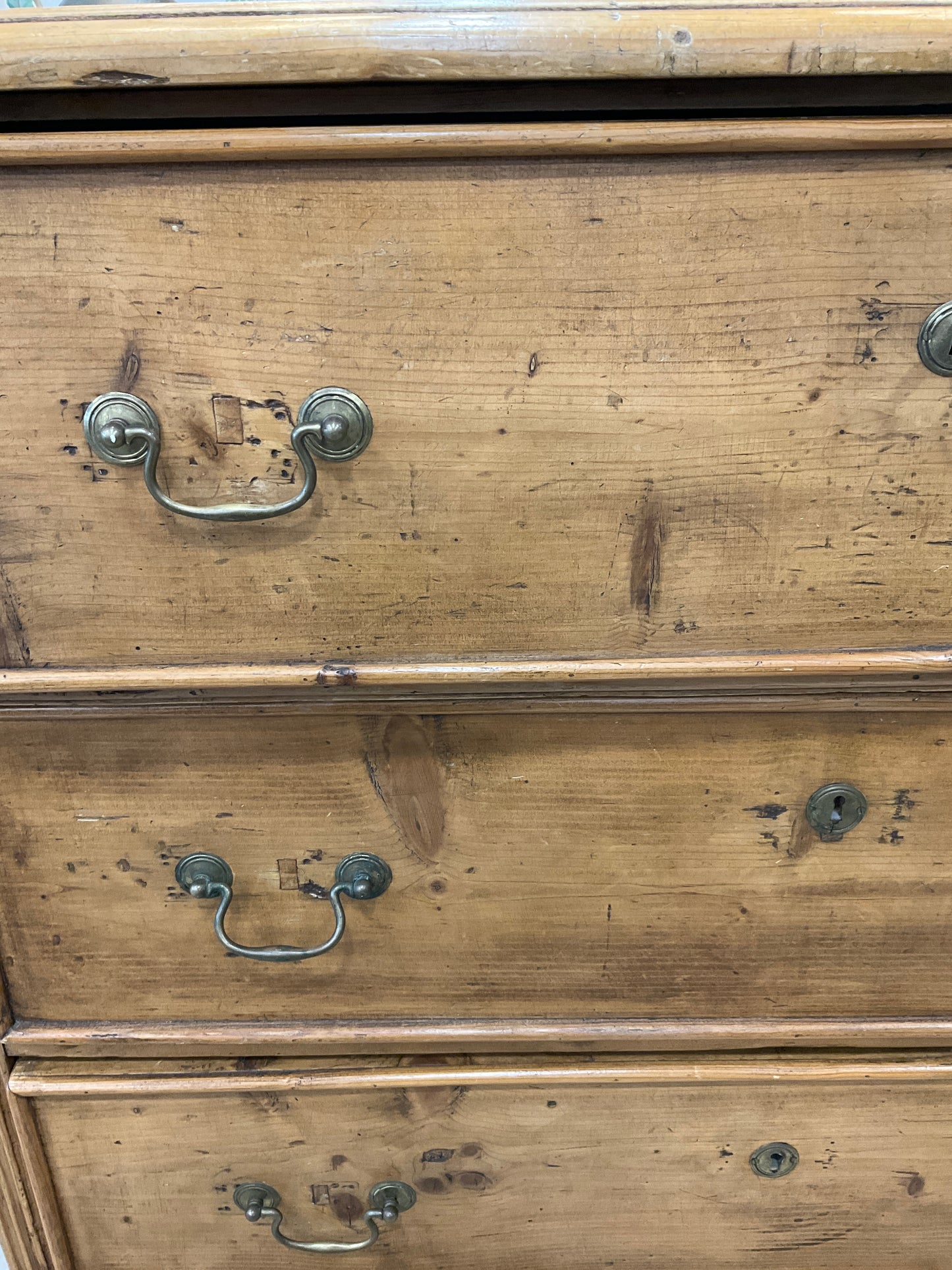 Antique French Farmhouse Larch Chest Drawers