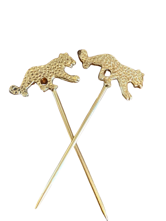 Set of Six Tiger Cocktail Pins