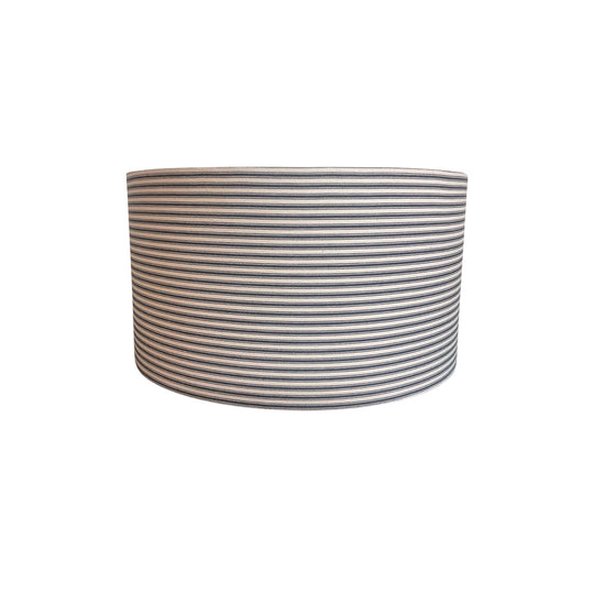 Navy Ticking Drum Lampshade or Ceiling shade