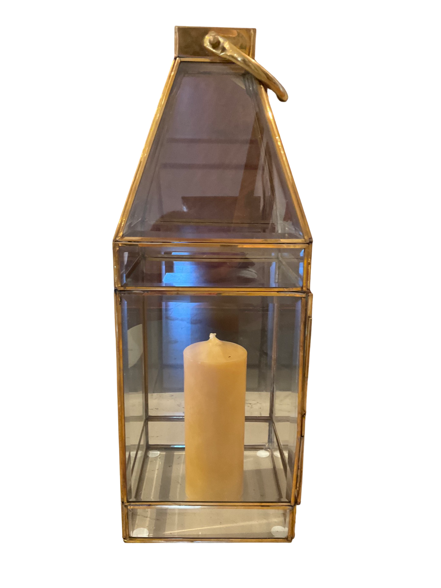 Gold Glass Candle Lantern