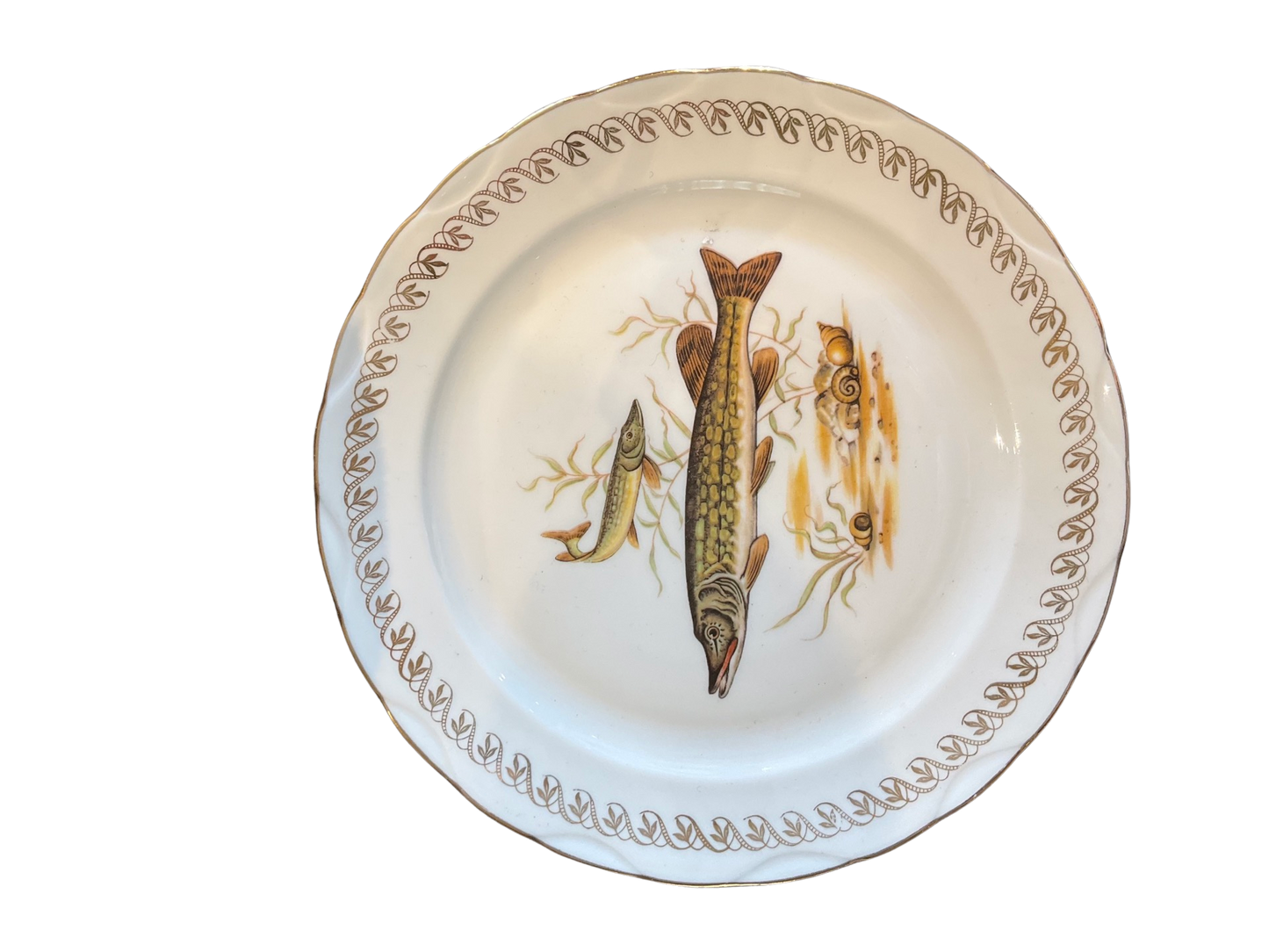 Set of 6 French Vintage Fish Plates