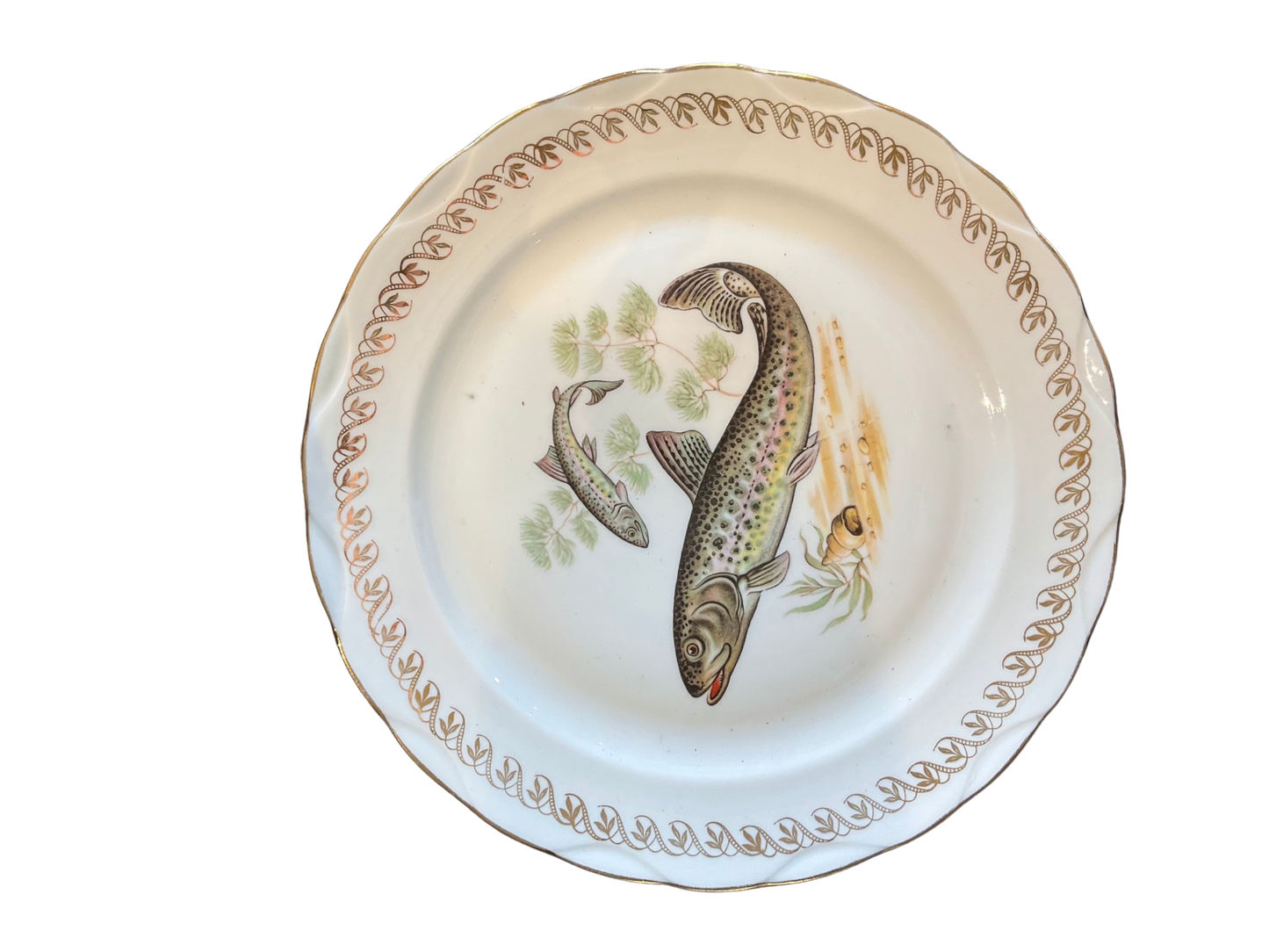 Set of 6 French Vintage Fish Plates