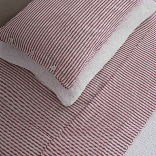 Classic Red Ticking Sheet Set (King)