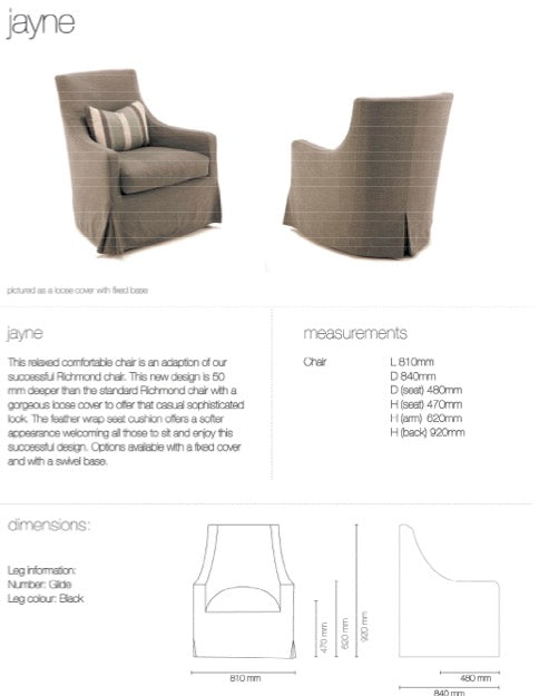 Jayne Swivel Chair Frame - Made to Order
