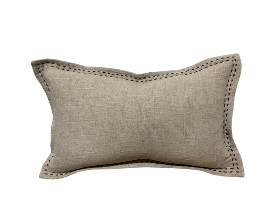 Taupe Stitch Detail Cushion