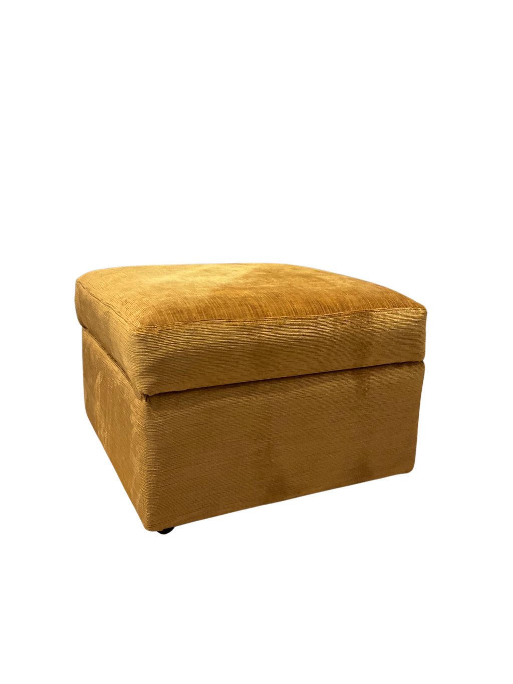 Gold Velvet Cord Storage Ottoman Kit Caboodle NZ