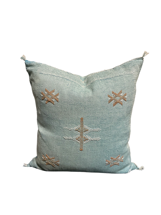 Aqua Tassle Persian Cushion